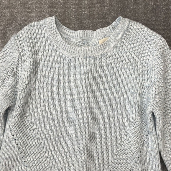 Harper Heritage Sweater Womens Small Light Blue Lace Tie Back Casual Knit Cozy - Picture 2 of 8
